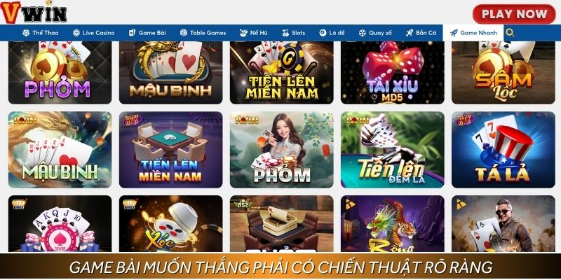 Game bài VWIN cần chiến thuật thay vì chỉ may rủi