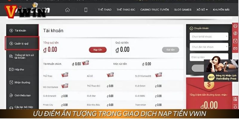 Tất cả giao dịch nạp tiền Vwin đều được xử lý nhanh chóng